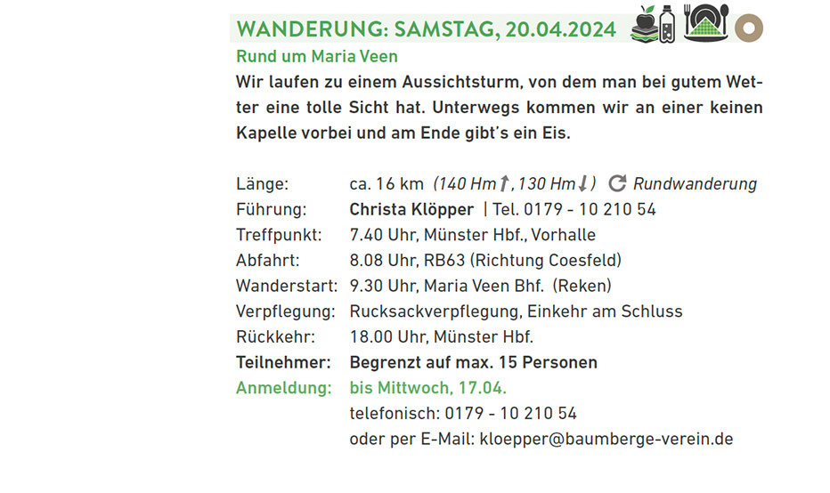 Baumberge Verein Ein Flyer mit der Aufschrift Wandering Gaming 2020.