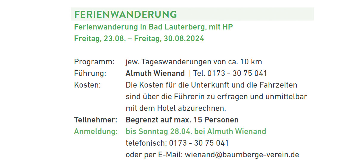 Baumberge Verein Ein Flyer für eine Konferenz in Deutschland.